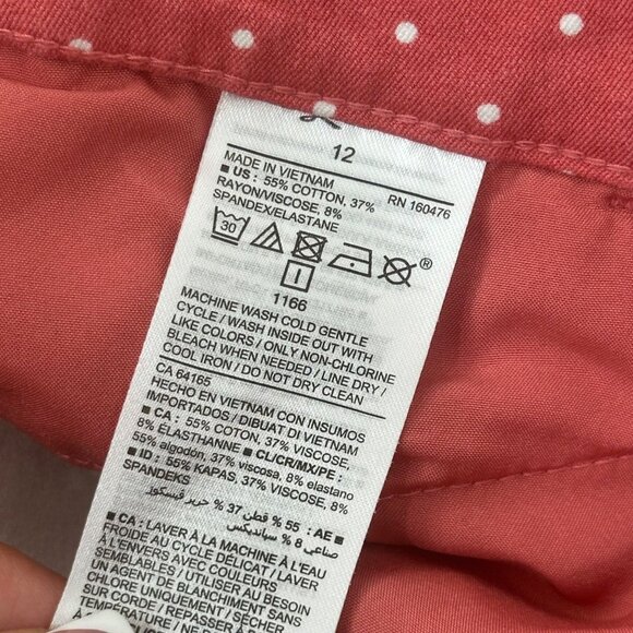 Old Navy Pixie High Rise Polka Dot Skinny Pants Women Size 12 Rush pink & White - Picture 4 of 11